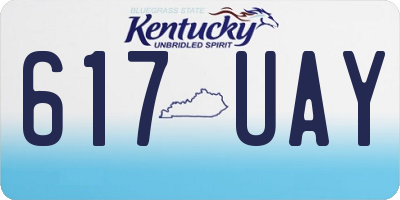 KY license plate 617UAY