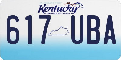 KY license plate 617UBA