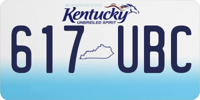 KY license plate 617UBC