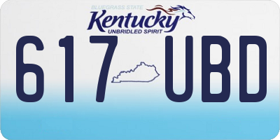 KY license plate 617UBD
