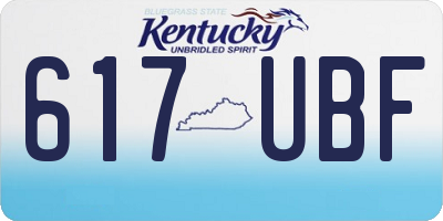 KY license plate 617UBF