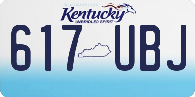 KY license plate 617UBJ