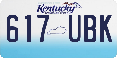 KY license plate 617UBK