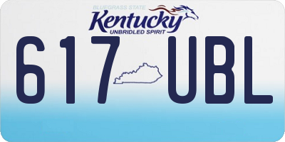 KY license plate 617UBL