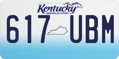 KY license plate 617UBM