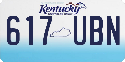 KY license plate 617UBN