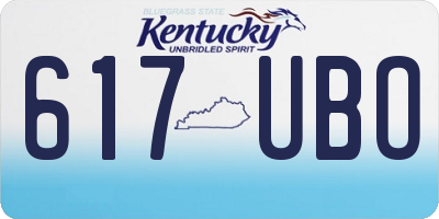 KY license plate 617UBO