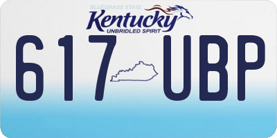 KY license plate 617UBP