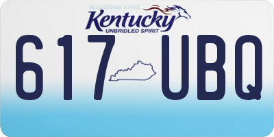 KY license plate 617UBQ