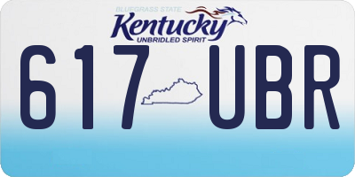 KY license plate 617UBR