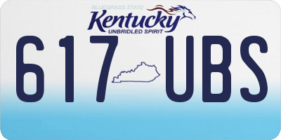 KY license plate 617UBS