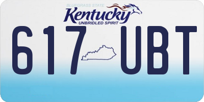 KY license plate 617UBT