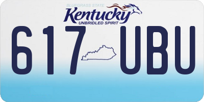 KY license plate 617UBU
