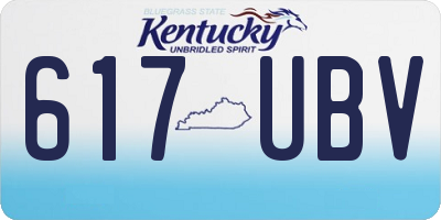 KY license plate 617UBV