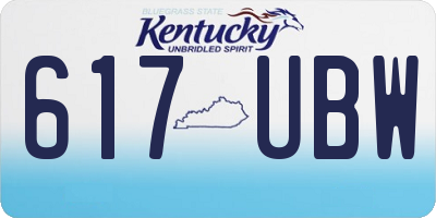 KY license plate 617UBW