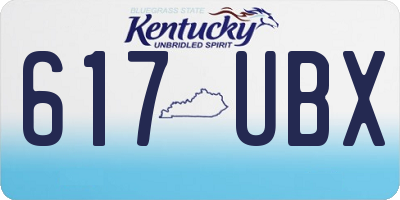 KY license plate 617UBX