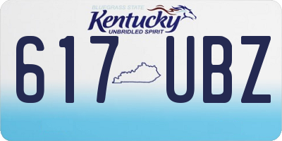 KY license plate 617UBZ