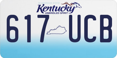 KY license plate 617UCB