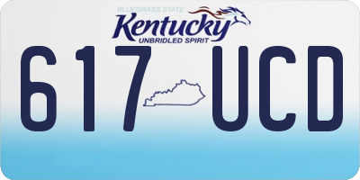 KY license plate 617UCD