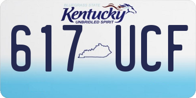 KY license plate 617UCF
