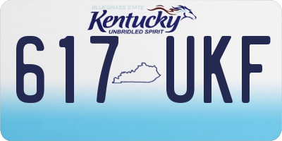KY license plate 617UKF