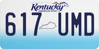 KY license plate 617UMD