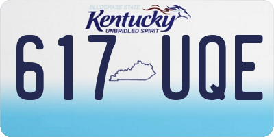 KY license plate 617UQE
