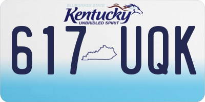 KY license plate 617UQK