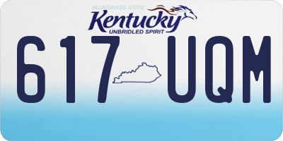 KY license plate 617UQM