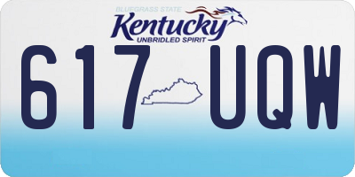 KY license plate 617UQW