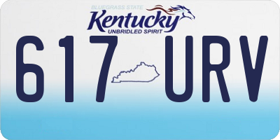 KY license plate 617URV