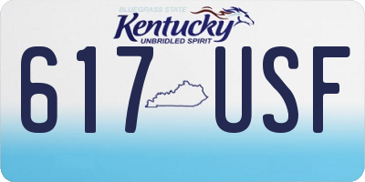KY license plate 617USF