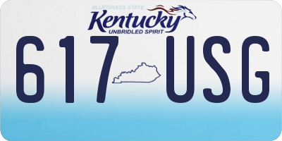 KY license plate 617USG
