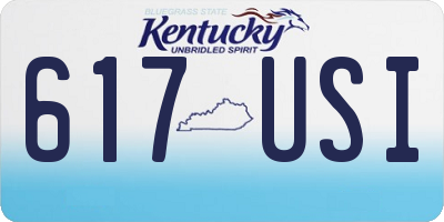 KY license plate 617USI