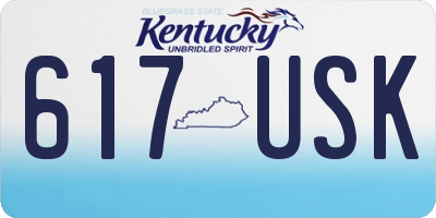 KY license plate 617USK