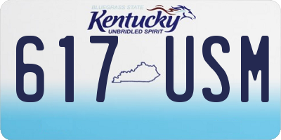 KY license plate 617USM