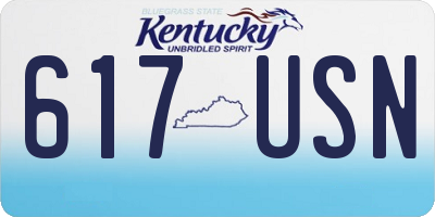 KY license plate 617USN