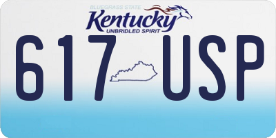 KY license plate 617USP