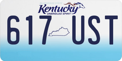 KY license plate 617UST