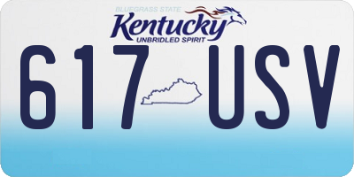 KY license plate 617USV