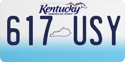 KY license plate 617USY