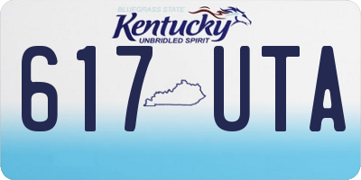 KY license plate 617UTA