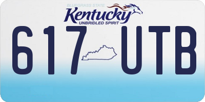 KY license plate 617UTB