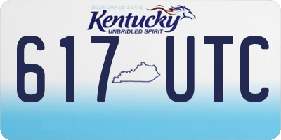 KY license plate 617UTC