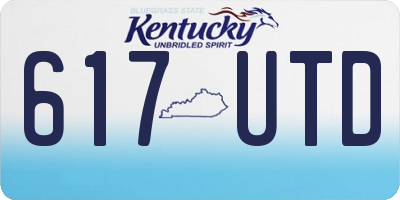 KY license plate 617UTD