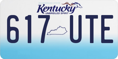 KY license plate 617UTE