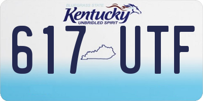 KY license plate 617UTF