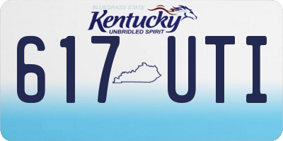 KY license plate 617UTI