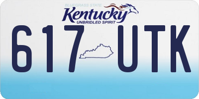 KY license plate 617UTK