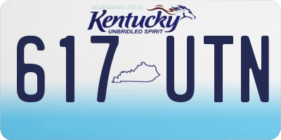 KY license plate 617UTN